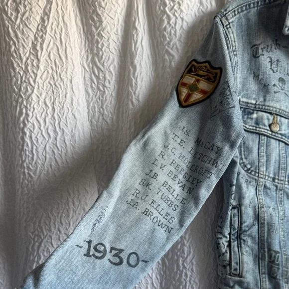 Ralph Lauren Light Blue Denim graffiti Jacket - Picture 3 of 6